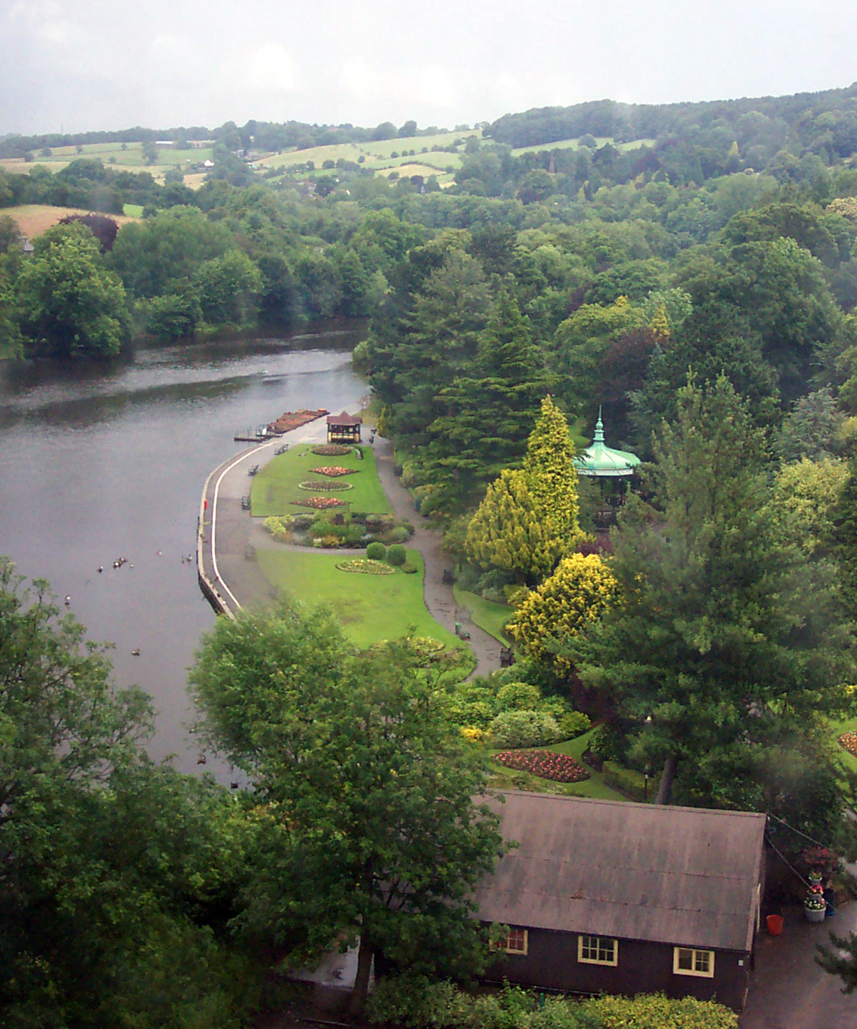 View of Belper River Gardens from East Mill
