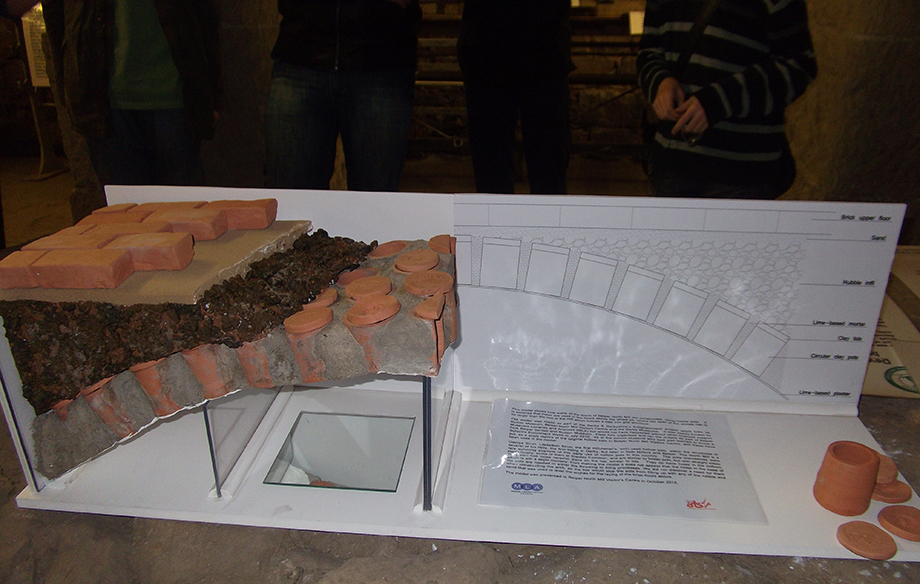 Model showing how some of the floor at Strutt’s North Mill are constructed
