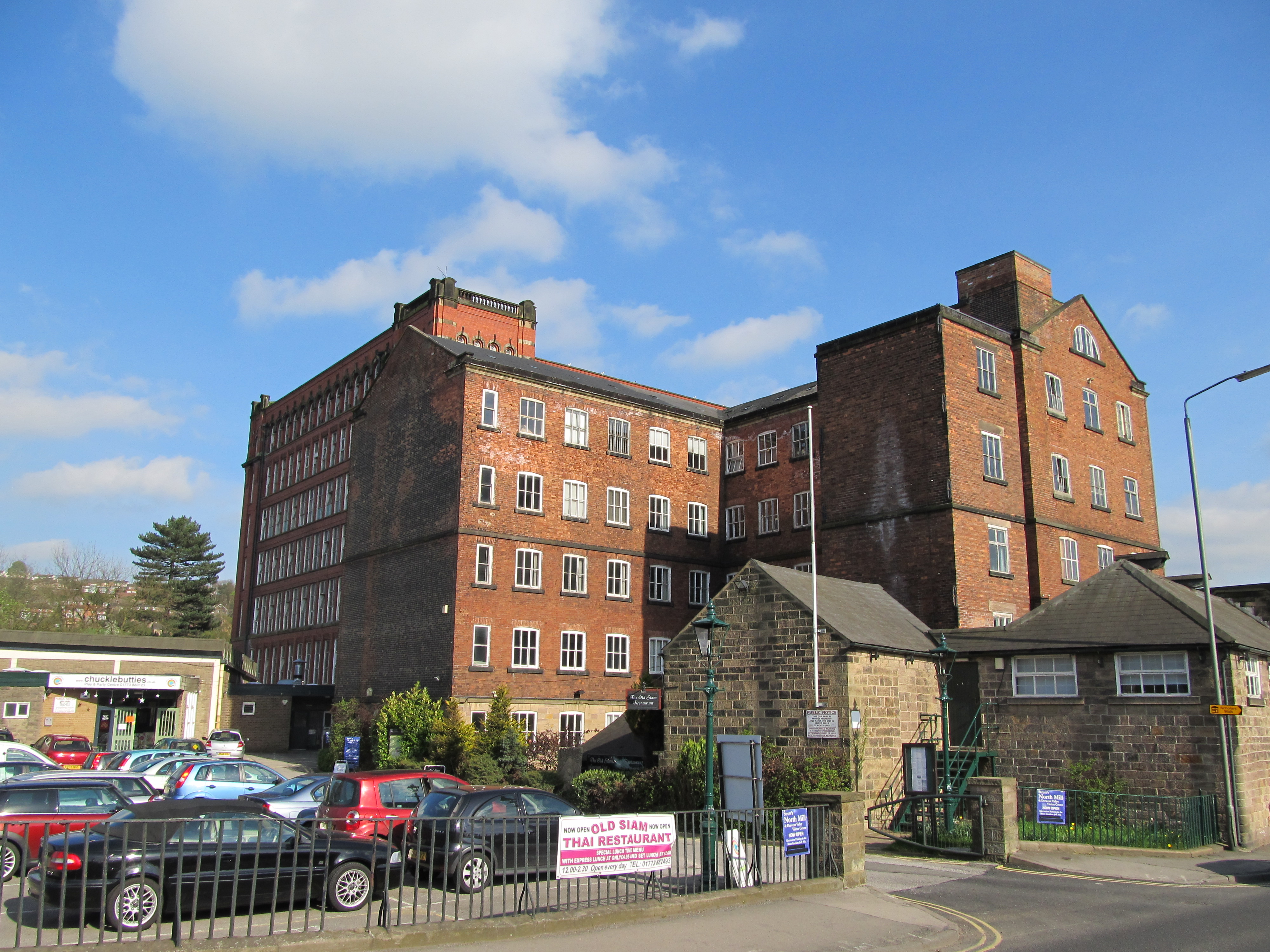 North Mill, Belper, built with iron frame as developed by Charles Woolley Bage