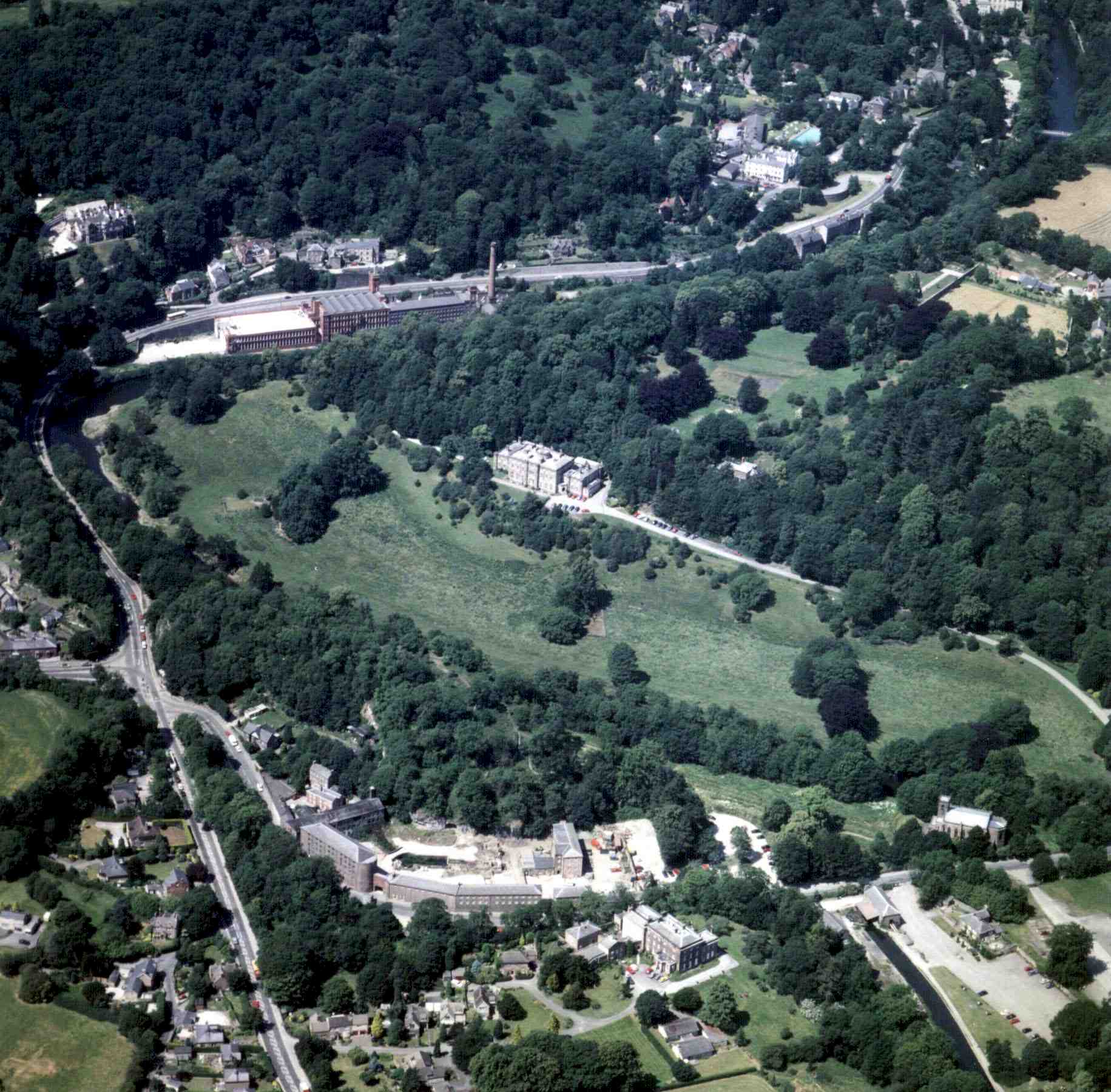 Aerial view of Cromford and Matlock Bath