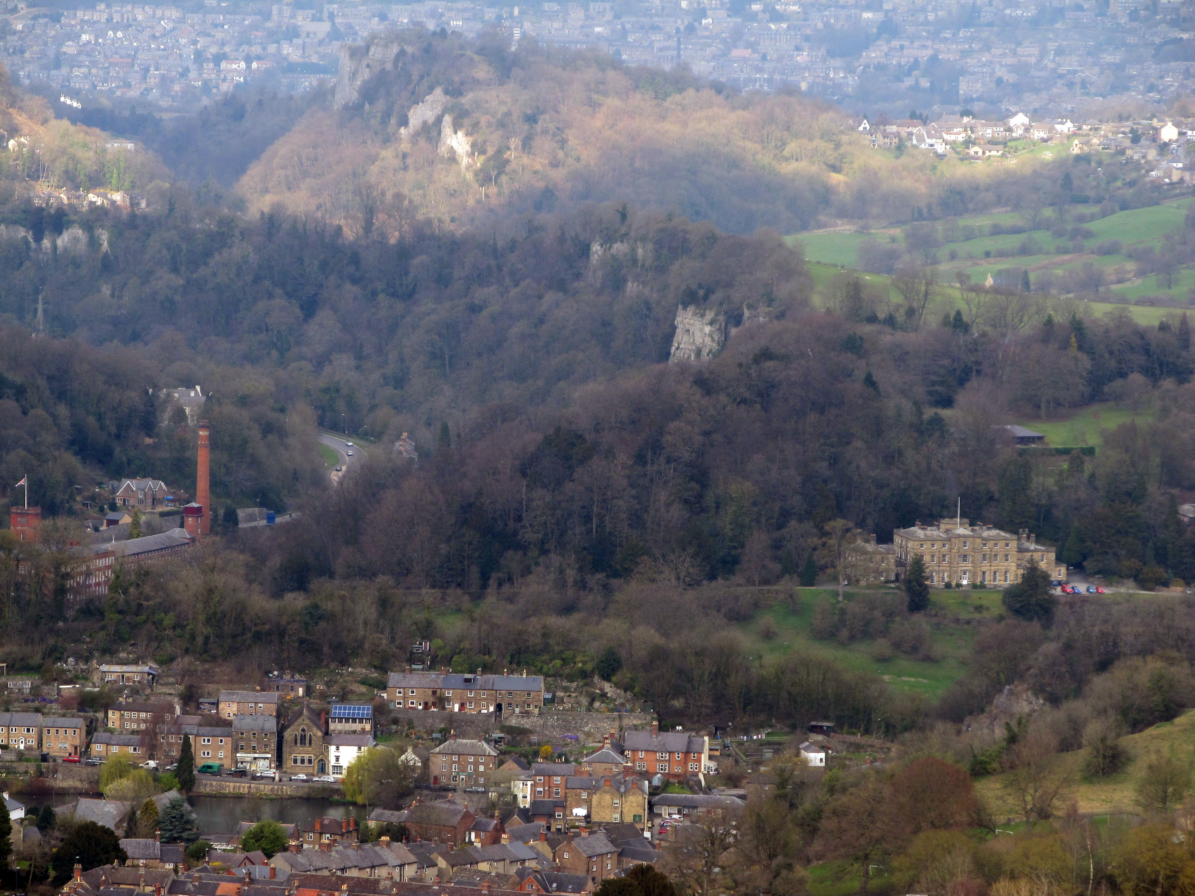 View of Cromford and Matlock Bath from Black Rocks