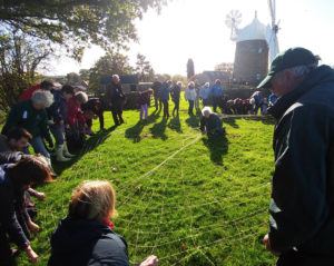 Cobweb making at Heage Windmill