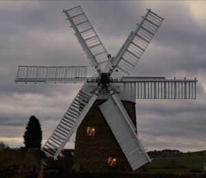 Sails back on Heage Windmill