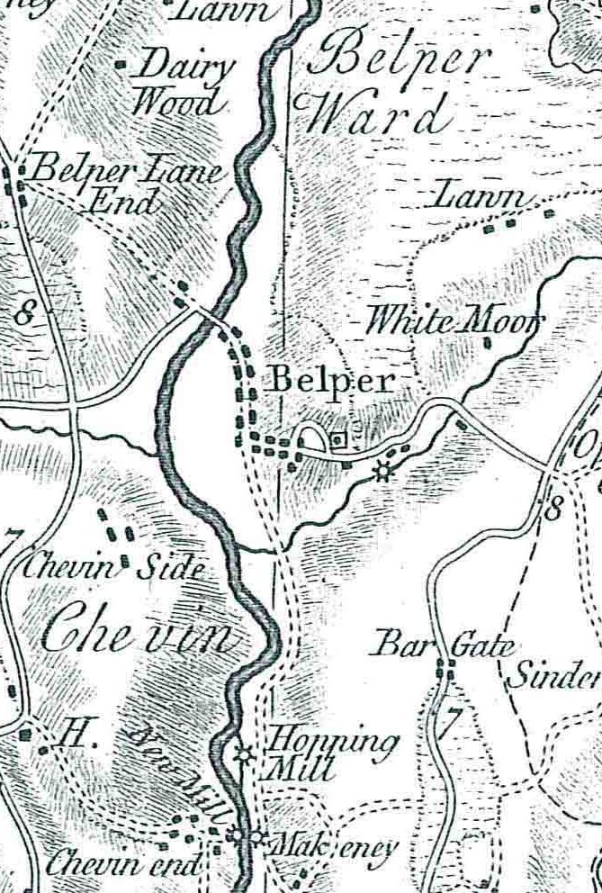 Belper C1791 Burdett Map cropped section