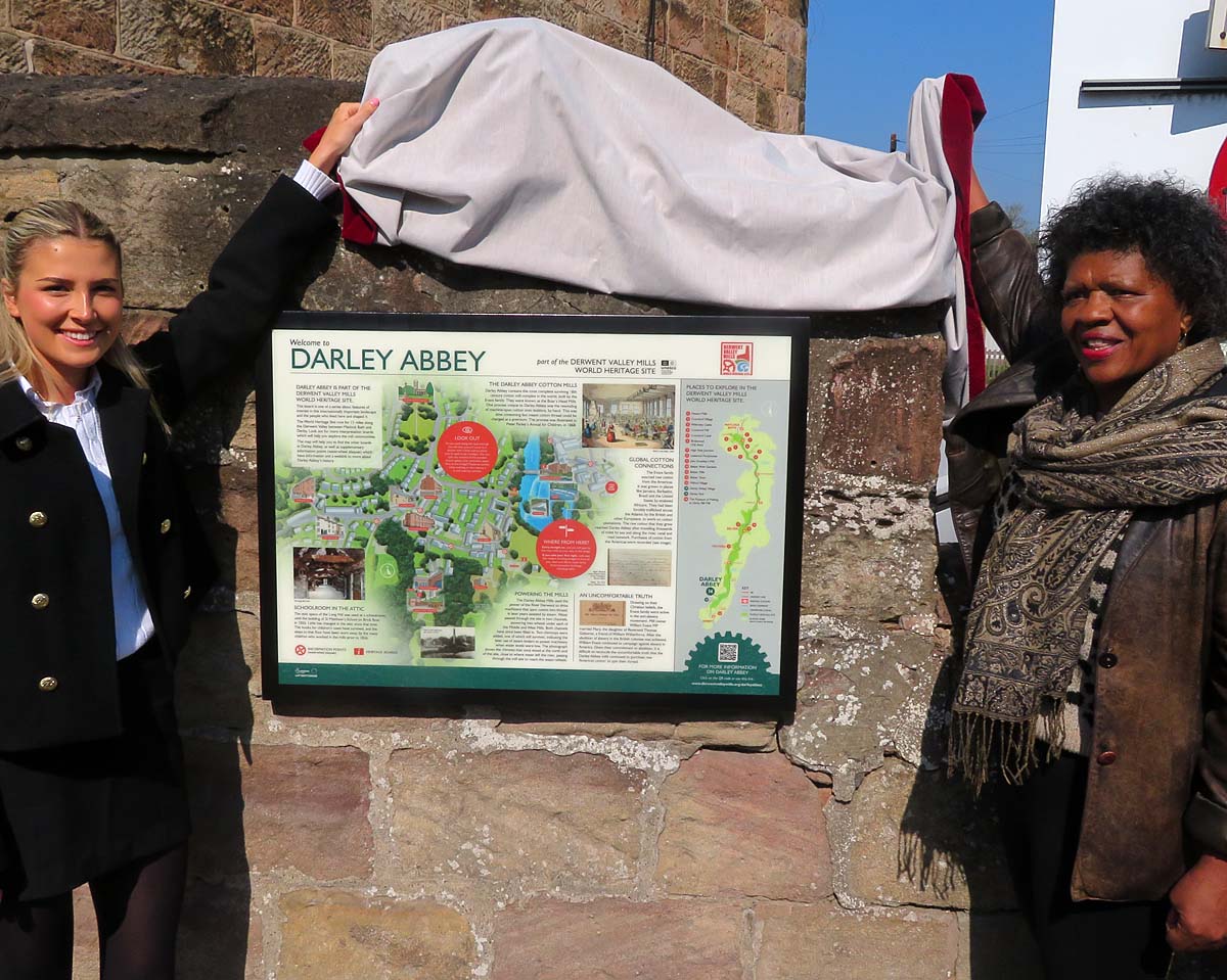 Wayfinding board unveiling in Darley Abbey