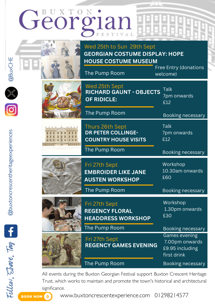 Programme of events for Buxton Georgian Derbyshire festival