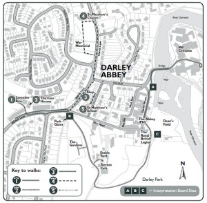 Darley Abbey walks map 