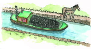 Horse-drawn canal boat
