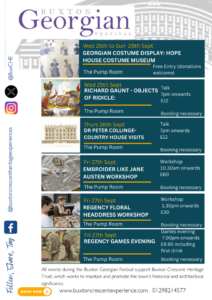 Programme of events for Buxton Georgian Derbyshire festival